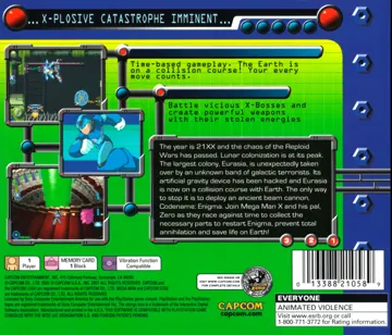 Mega Man X5 (US) box cover back